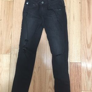 AG black distressed denim